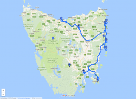 Reiseroute Tasmanien